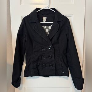 Roxy Pea Coat Style Jacket/Blazer Black Denim
Size Medium